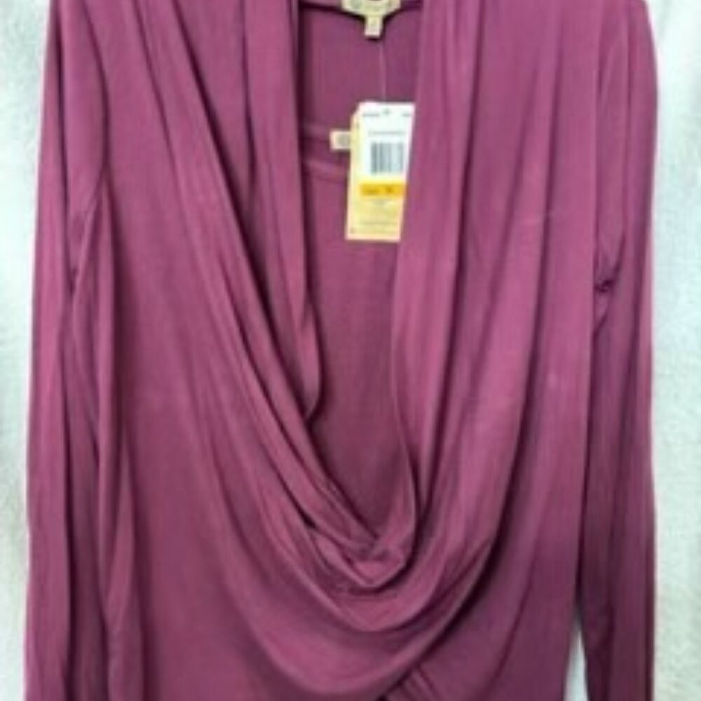 Democracy eggplant color 2-piece long sleeved top NWT Size S